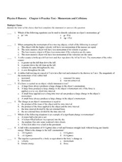 Physics I Honors: Chapter 6 Practice Test - …