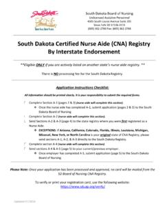 South Dakota Certified Nurse Aide (CNA) Registry By ...