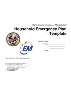 Dane County Emergency Management Household …