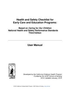 Health and Safety Checklist for Early Care and Education ...