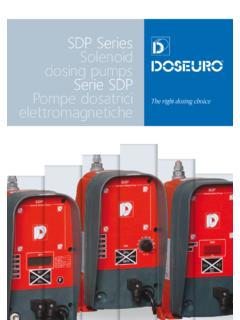 SDP Series Solenoid dosing pumps Serie SDP Pompe dosatrici ...