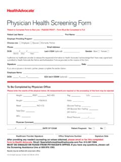 Physician Health Screening Form