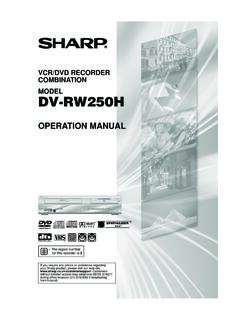 VCR/DVD RECORDER COMBINATION MODEL DV-RW250H - …