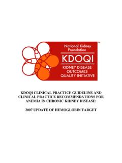 KDOQI CLINICAL PRACTICE GUIDELINE AND CLINICAL …