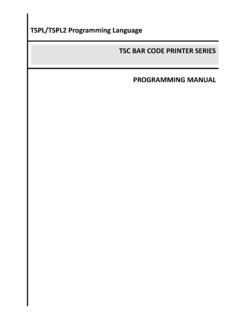 TSPL/TSPL2 Programming Language TSC BAR CODE PRINTER ...