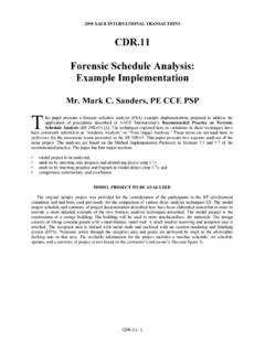 Forensic Schedule Analysis: Example Implementation