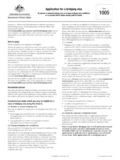 1005 - Application for a bridging visa - To replace a ...