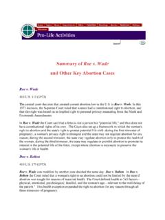 Summary of Roe v. Wade - USCCB