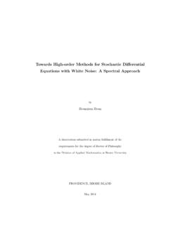 Towards High-order Methods for Stochastic Di erential ...