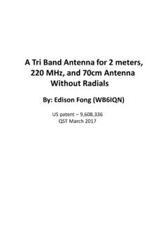 A Tri Band Antenna for 2 meters, 220 MHz, and …