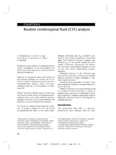 CHAPTER4 Routine cerebrospinal ﬂuid (CSF) analysis