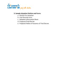 5. Sample Adoption Petition and Forms - Children's Law Center