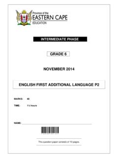 GRADE 6 NOVEMBER 2014 ENGLISH FIRST ADDITIONAL …