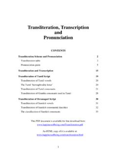 Transliteration, Transcription and Pronunciation