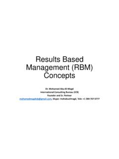 Results Based Management (RBM) Concepts - Orange