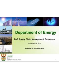 DoE Supply Chain Management Processes - Energy