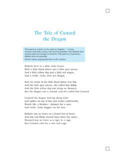 The Tale of Custard the Dragon - English is easy for 10th