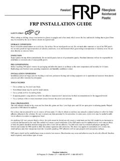 FRP INSTALLATION GUIDE - Building Specialties