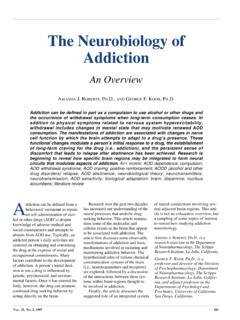 The Neurobiology of Addiction - National Institutes of …