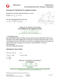 Mathematik Trigonometrie Dreiecksfl&#228;chenformel, Sinussatz ...