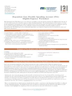 Dependent Care Flexible Spending Account (FSA) …