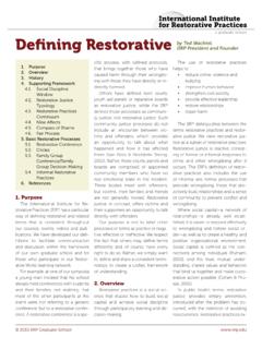 International Institute for Restorative Practices Defining ...