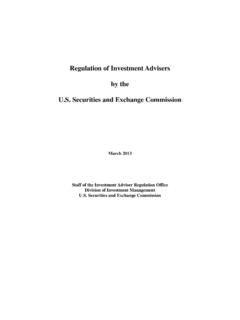 Regulation of Investment Advisers - SEC.gov