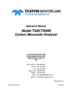 Model T300/T300M Carbon Monoxide Analyzer - …