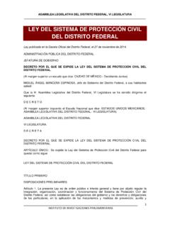 LEY DEL SISTEMA DE PROTECCI&#211;N CIVIL DEL DISTRITO …