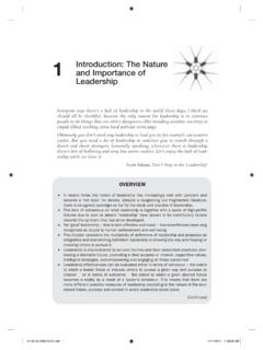 1 Introduction: The Nature and Importance of Leadership