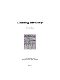 Listening Effectively - Air University