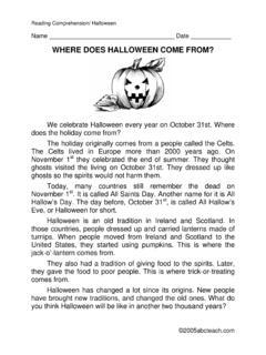 WHERE DOES HALLOWEEN COME FROM? - abcteach.com