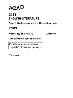 GCSE ENGLISH LITERATURE