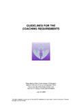GUIDELINES FOR THE COACHING REQUIREMENTS