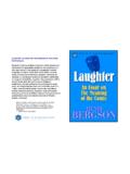 LAUGHTER: AN ESSAY ON THE MEANING OF THE COMIC