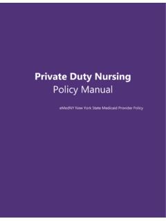 Private Duty Nursing Policy - www.eMedNY.org