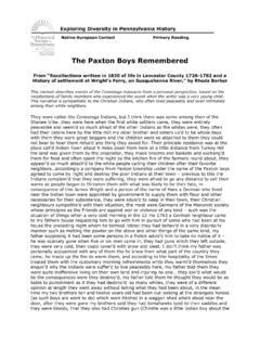 The Paxton Boys Remembered - Historical Society …