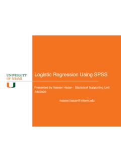 Logistic Regression Using SPSS - Miami