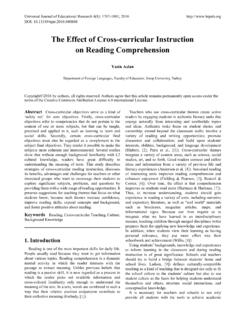 The Effect of Cross-curricular Instruction on Reading ... - ed