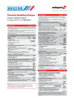 Terminal Handling Charges - Swissport