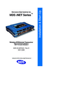 Microwave Data Systems Inc. MDS i NET Series Installation ...