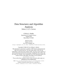 Data Structures and Algorithm Analysis - Virginia Tech