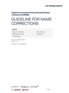 Guideline for Name Corrections - lufthansaexperts.com