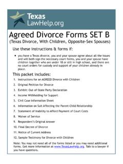 Agreed Divorce Forms SET B - TexasLawHelp.org
