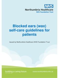 Blocked Ears Wax Self-Care Guidelines for Patients