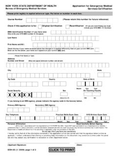 Application for Emergency Medical Services Certification