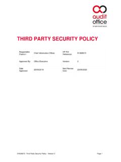 Third Party Security Policy - Audit Office of New South Wales
