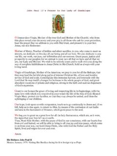 John Paul II’s Prayer to Our Lady of Guadalupe - USCCB