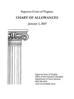 CHART OF ALLOWANCES - Judiciary of Virginia