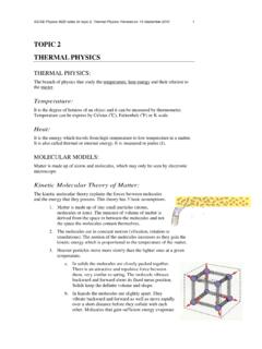Topic 2 Thermal Physics - Physics Resources
